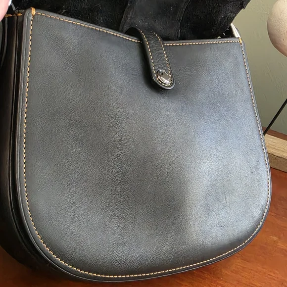 Coach 38482 1941 Saddle 23 Crossbody Patchwork Black Suede Leather Bag - Picture 9 of 16